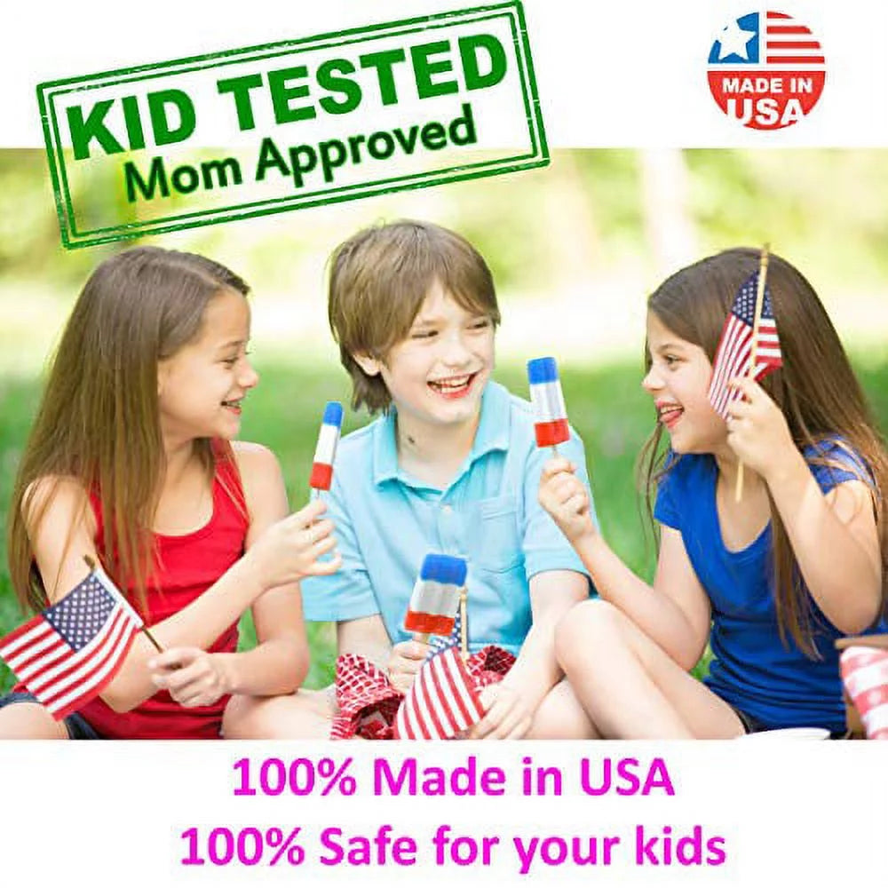 10 Large BPA Free Plastic Popsicle Mold Kit with 50 Wood Sticks and Cleaning Brush Y56499