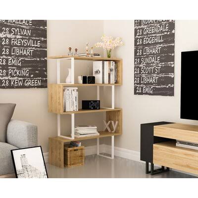 White Oak Geometric Bookcase I1835