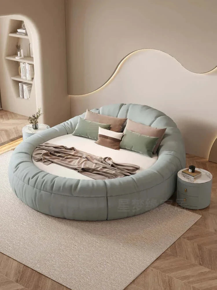 Leather Round Double Bed Q63511