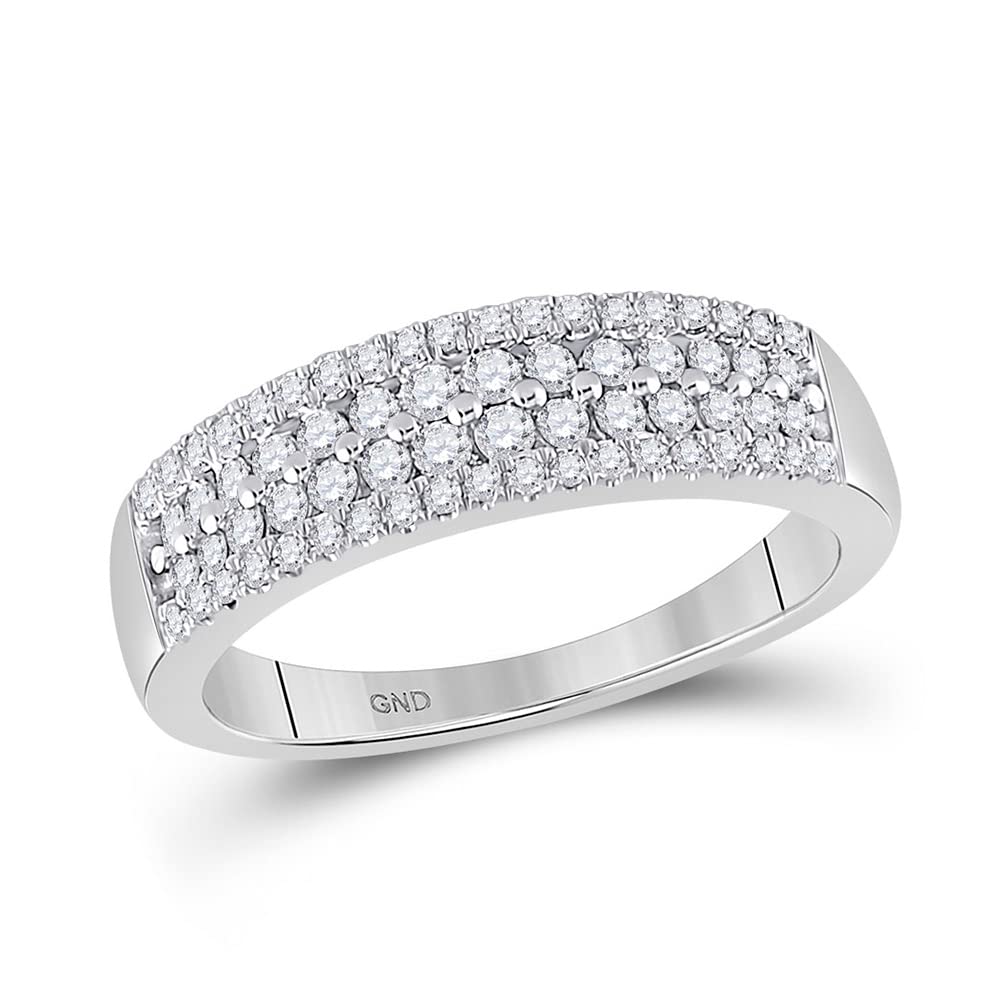 10kt White Gold Diamond Pave Band Ring Size 7 S367747
