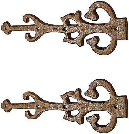 10.9 Inch Antique Cast Iron Strap Hinge Fronts (8 Pack, Black Powder Coated) C50117