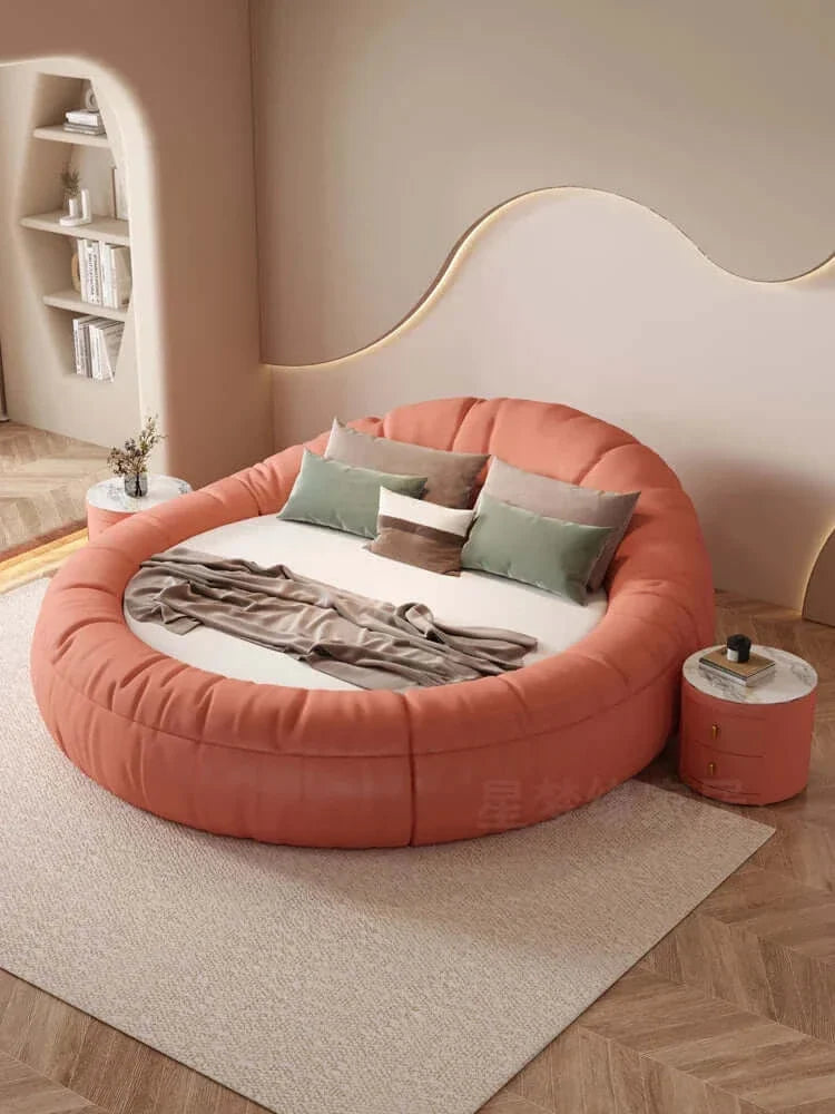 Leather Round Double Bed Q63511