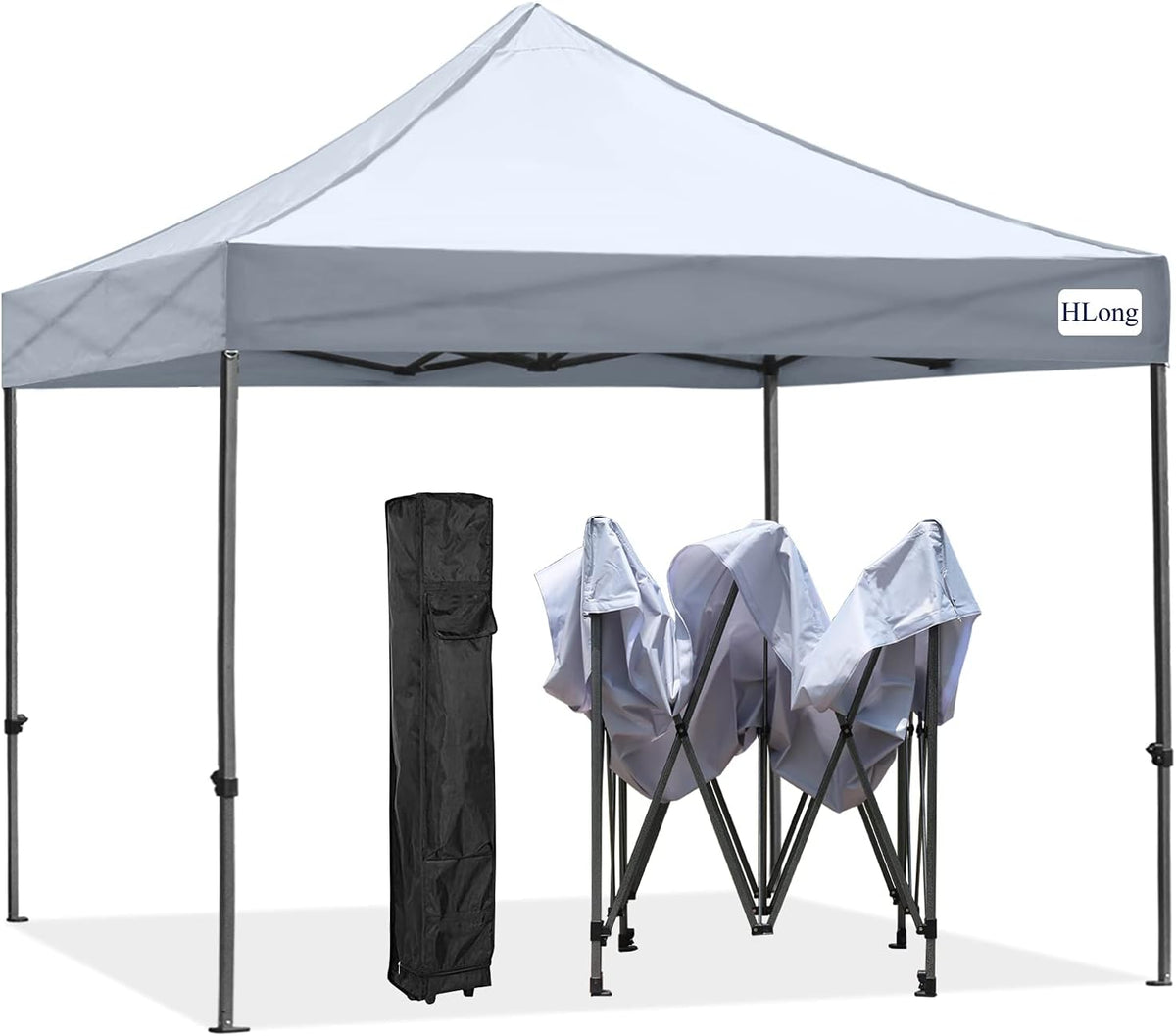 10x10 Black Heavy Duty Commercial Instant Pop Up Canopy Tent with Roller Bag M75374