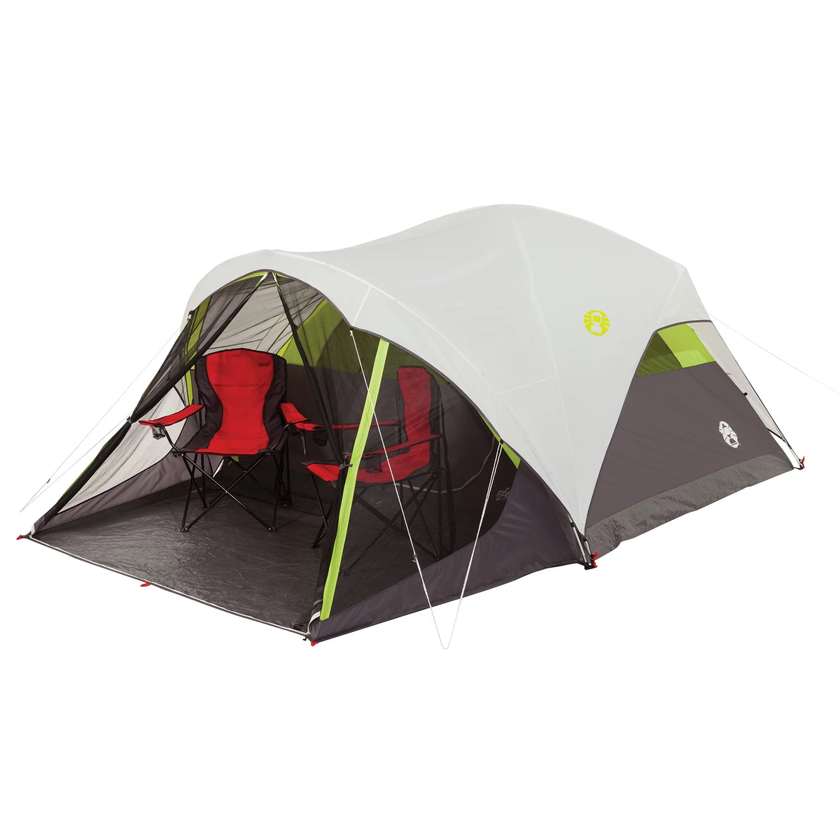 6-Person Dome Camping Tent with Screen Room, Green S293