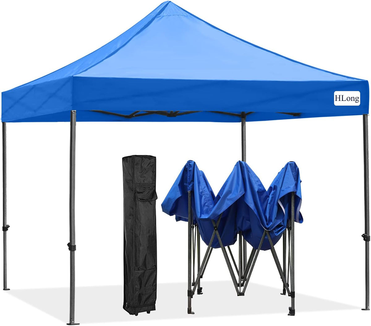 10x10 Black Heavy Duty Commercial Instant Pop Up Canopy Tent with Roller Bag M75374