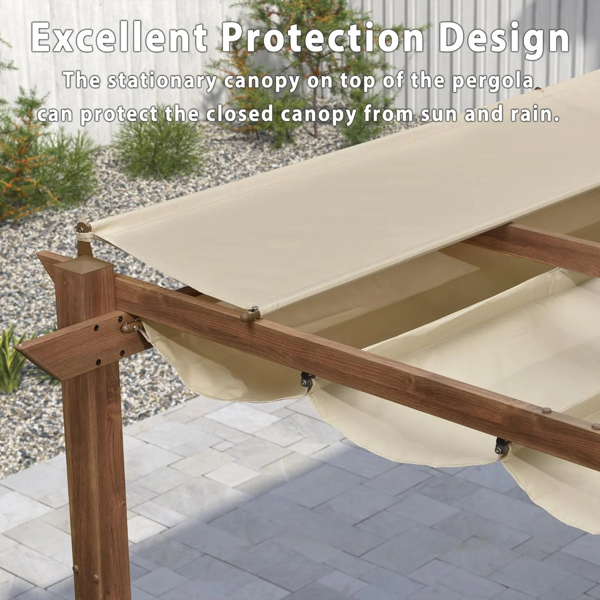 10' x 10' Outdoor Retractable Pergola with Sun Shade Canopy Z3466