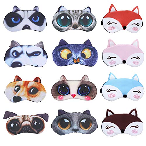12 Pack Animal Sleep Eye Mask T4457