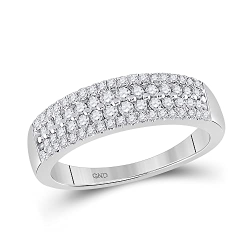 10kt White Gold Diamond Pave Band Ring Size 7 S367747