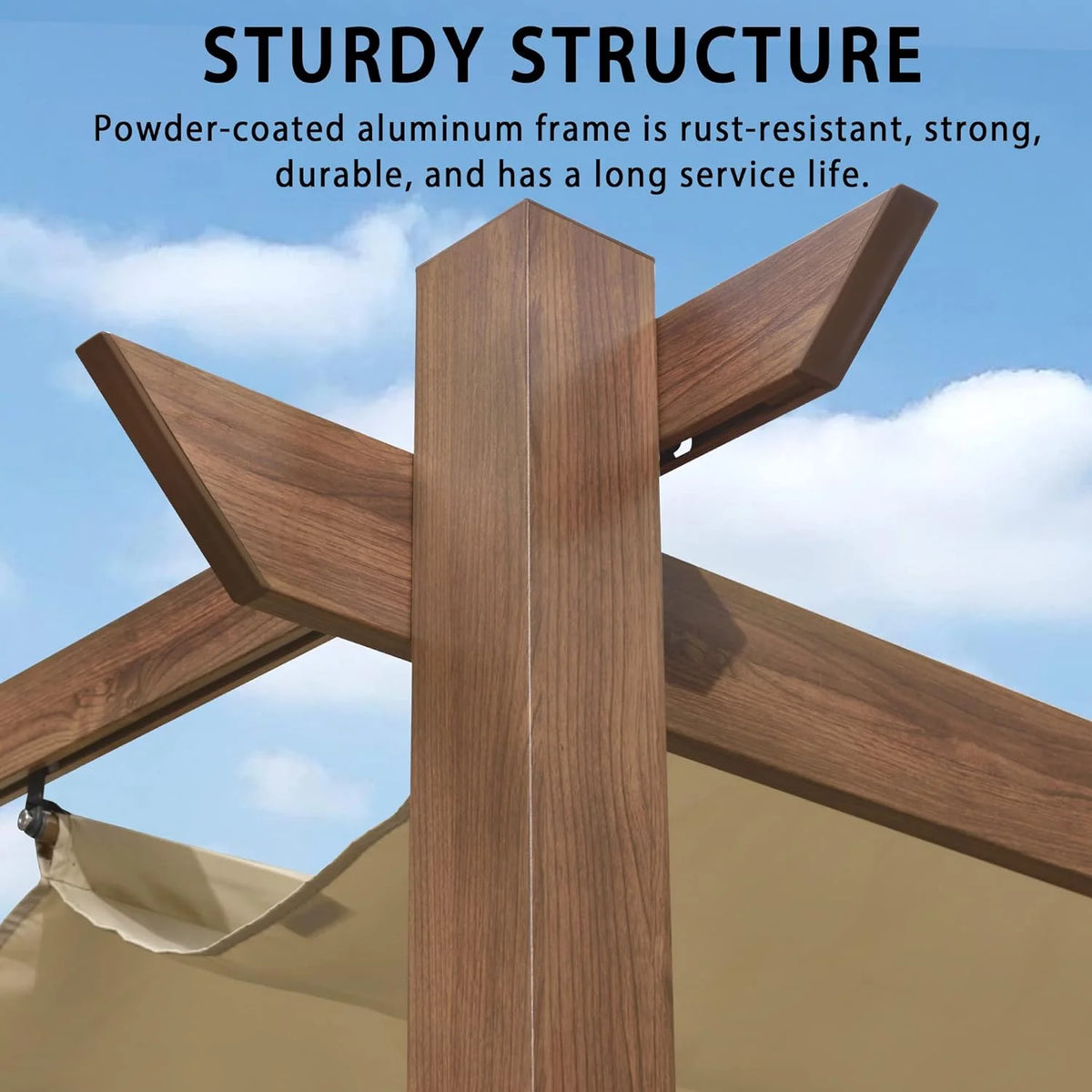 10' x 10' Outdoor Retractable Pergola with Sun Shade Canopy Z3466