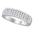 10kt White Gold Diamond Pave Band Ring Size 7 S367747