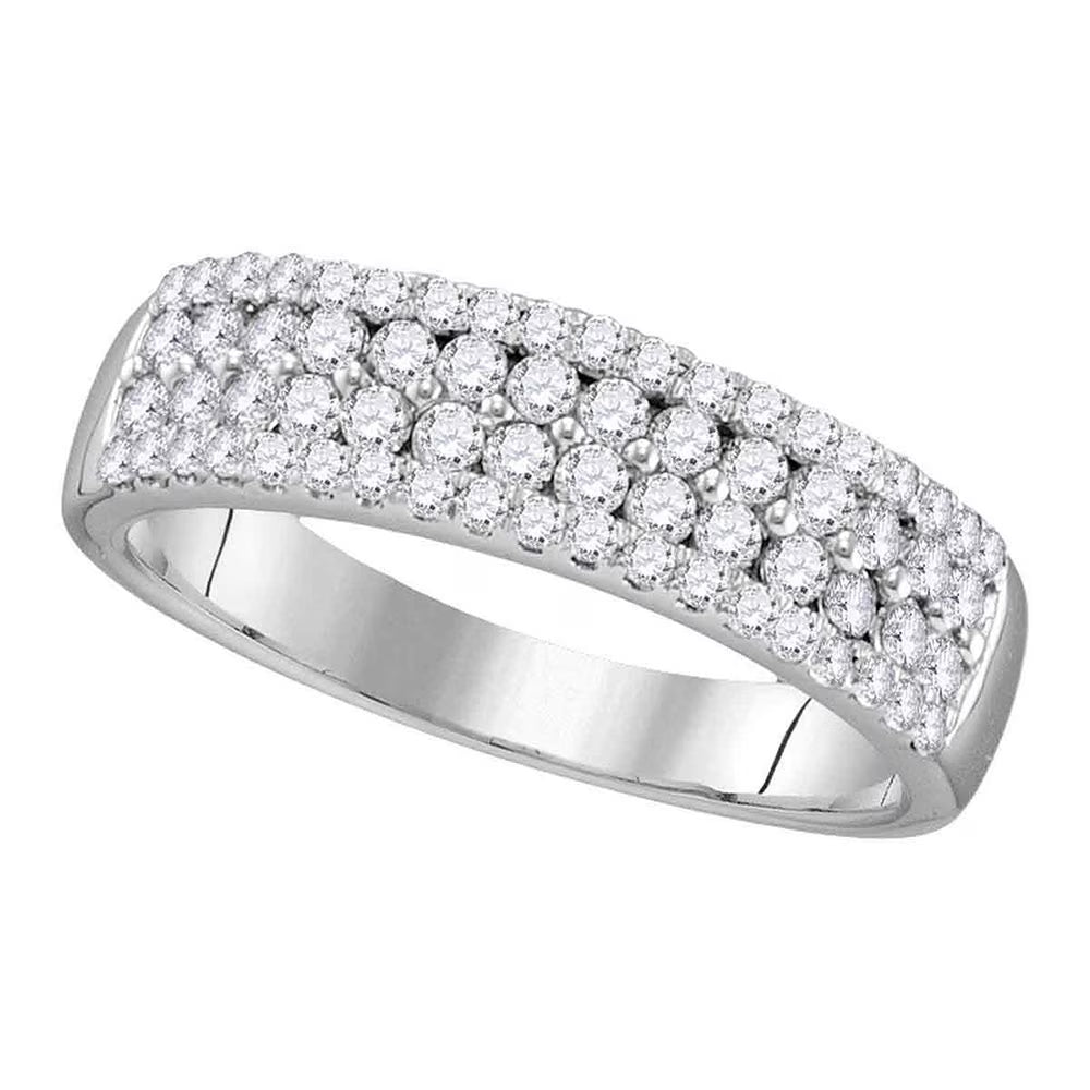 10kt White Gold Diamond Pave Band Ring Size 7 S367747
