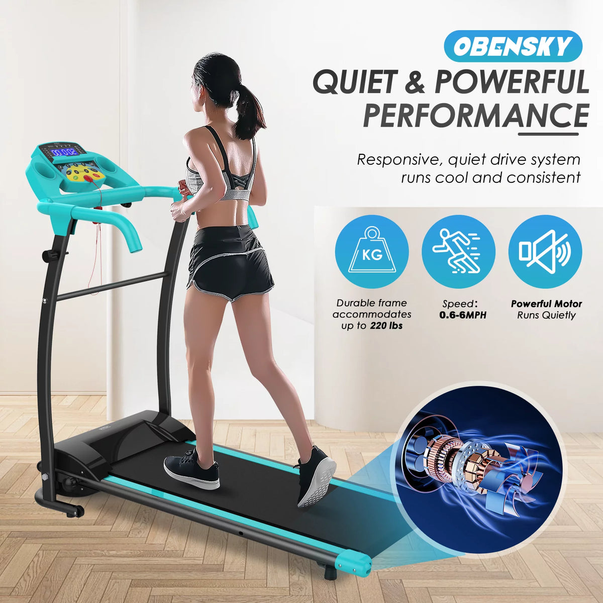 1000W Portable Foldable Treadmill D9463