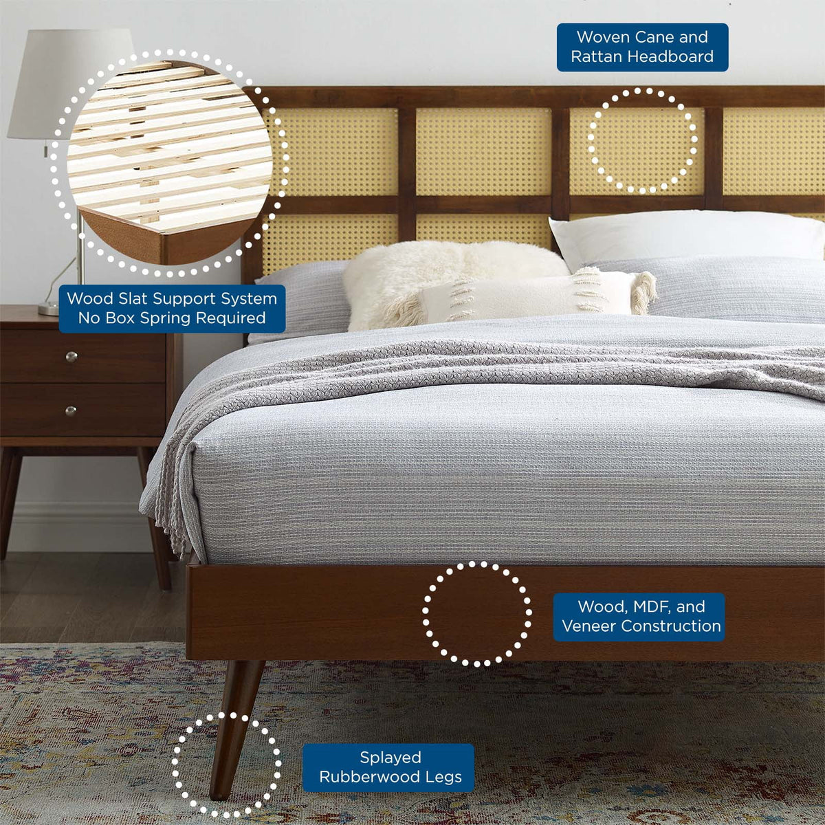 King Size Wood Platform Bed Frame E686