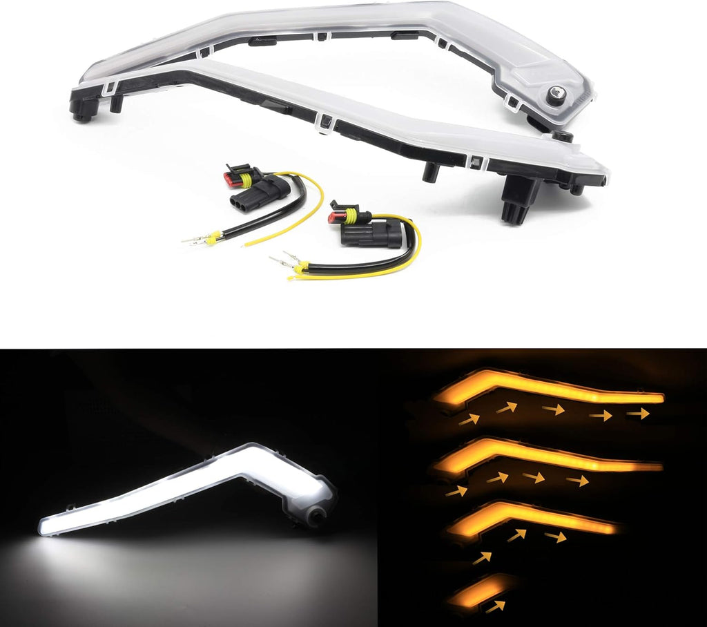 1 Pair Front Driving Light with Yellow Flowing Turn Signal Lights P1114
