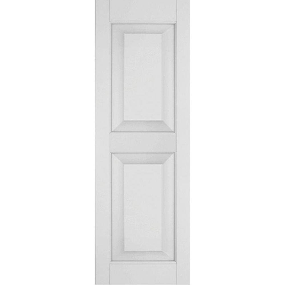 12 in. x 69 in. Primed Raised Panel Shutters Pair V77228