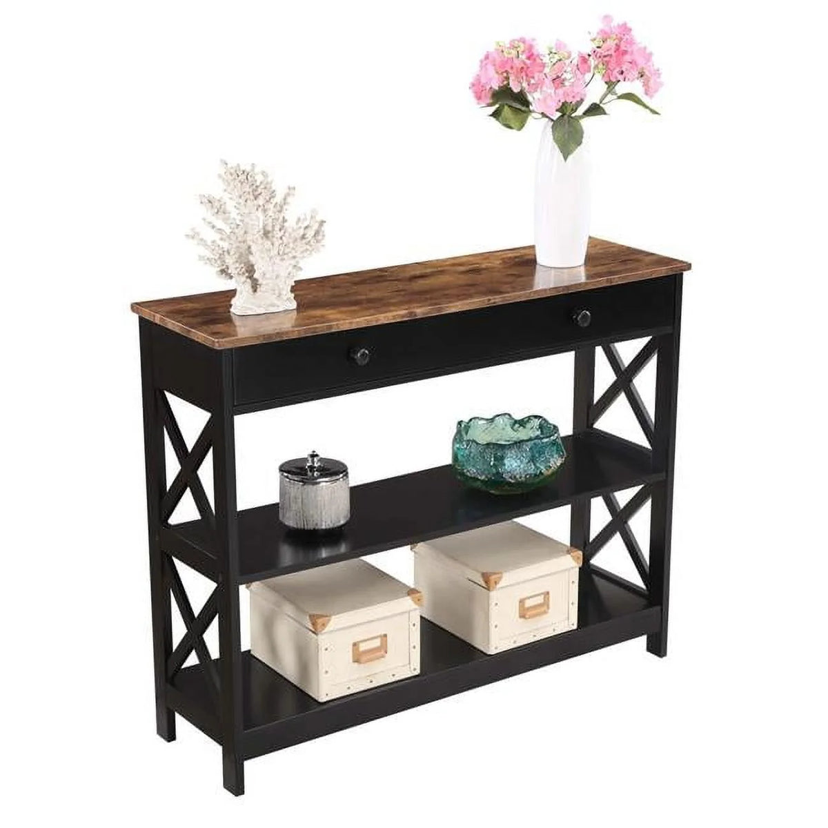 1 Drawer Console Table with Shelves U8326