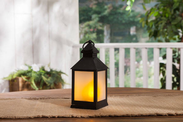 LED Plastic Lantern with Frosted Panes - 9.25 inch R8017