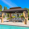 12'x18' Hardtop Gazebo with Galvanized Steel Double Roof & Aluminum Frame S90385