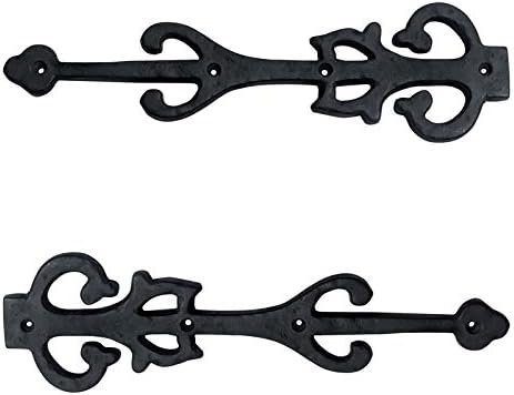 10.9 Inch Antique Cast Iron Strap Hinge Fronts (8 Pack, Black Powder Coated) C50117