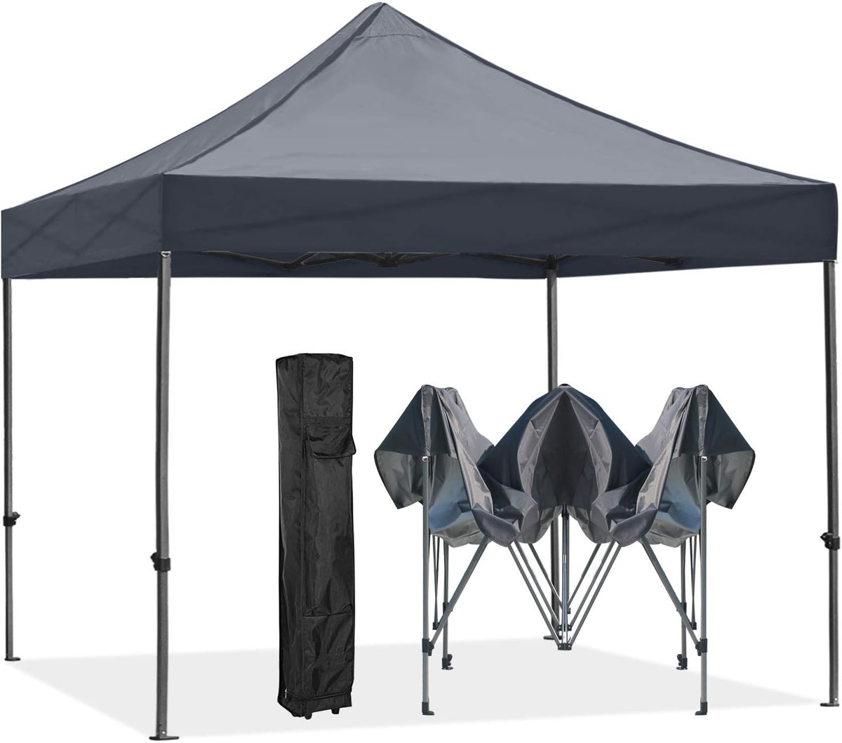 10x10 Black Heavy Duty Commercial Instant Pop Up Canopy Tent with Roller Bag M75374
