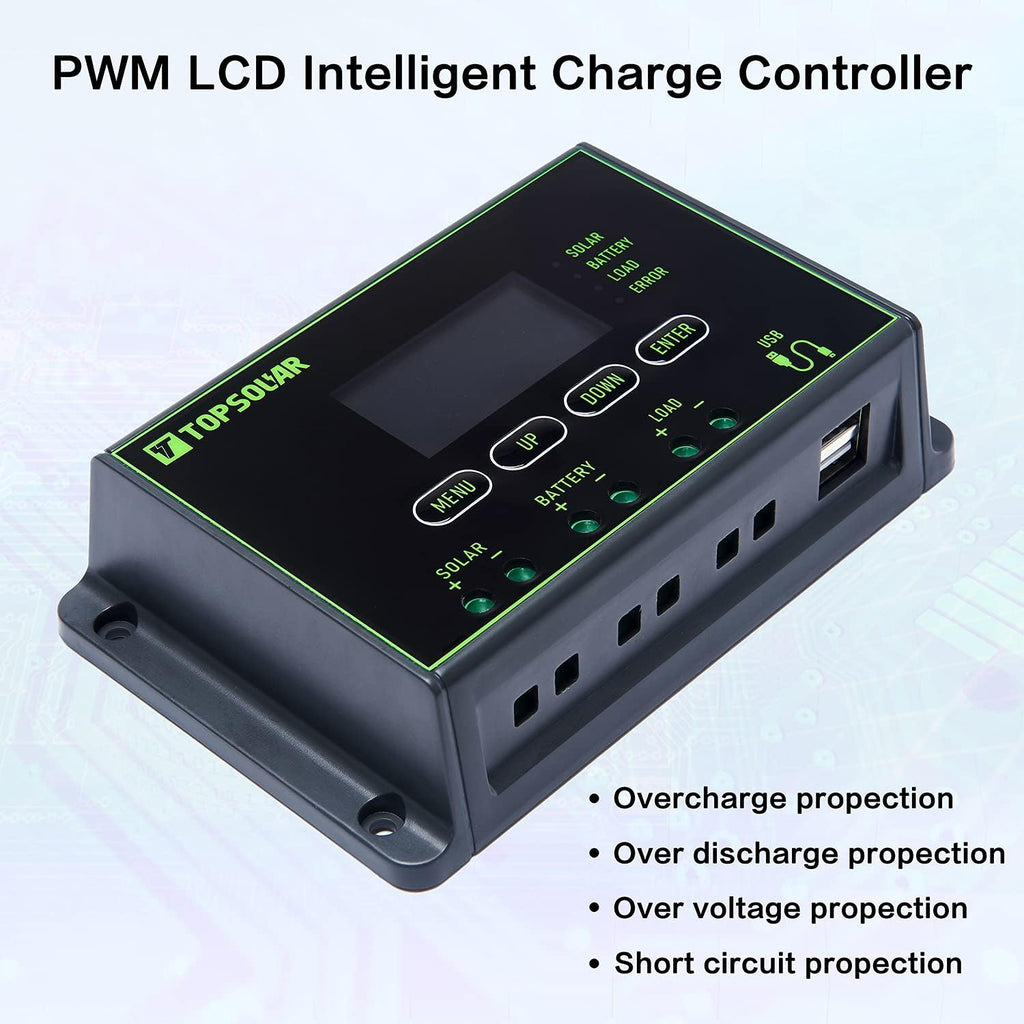 100W 12V Solar Panel Kit with 20A Charge Controller X377