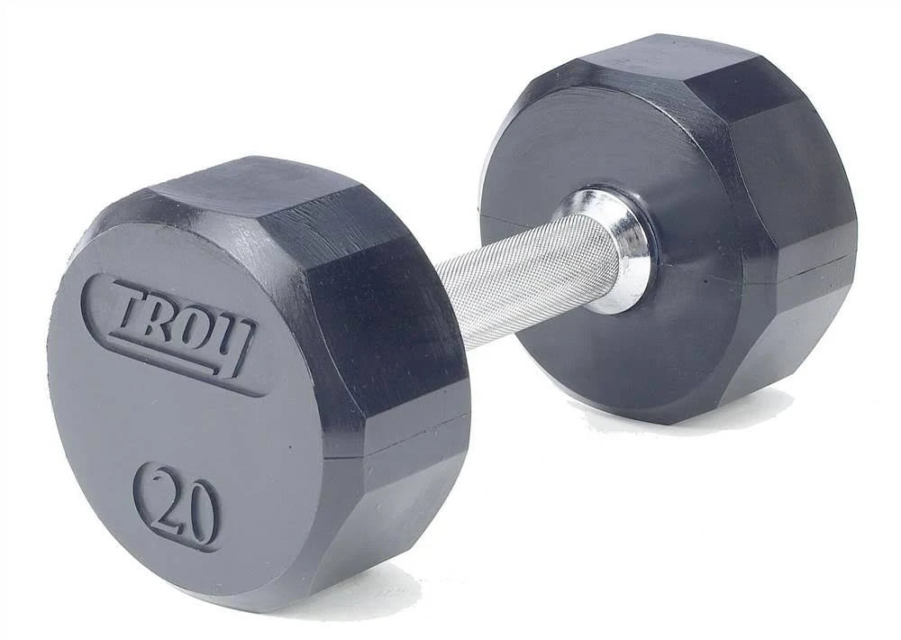 115lb 12-Sided Rubber Encased Dumbbell Y1136