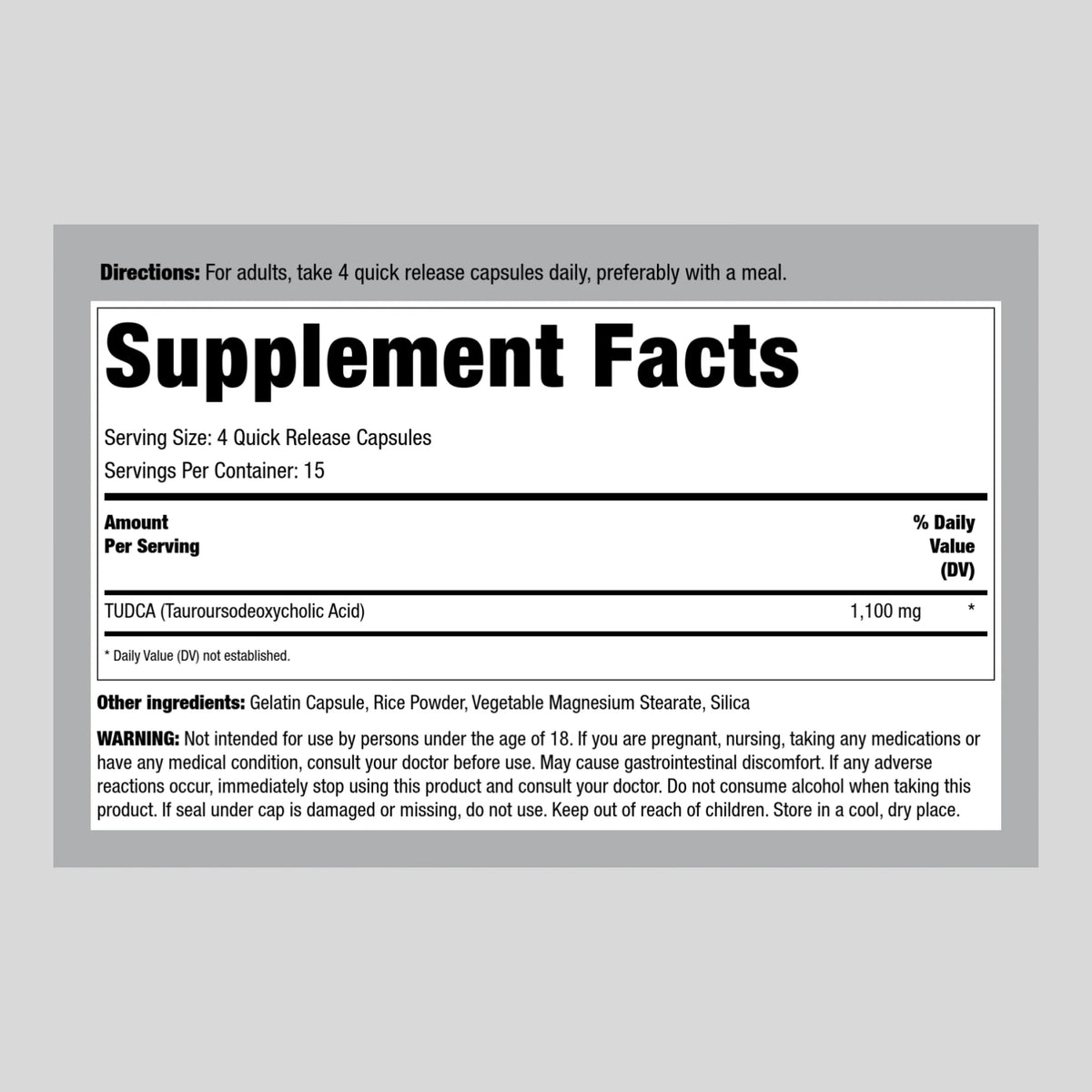 1100mg 60 Capsules Non-GMO Gluten Free Supplement V707