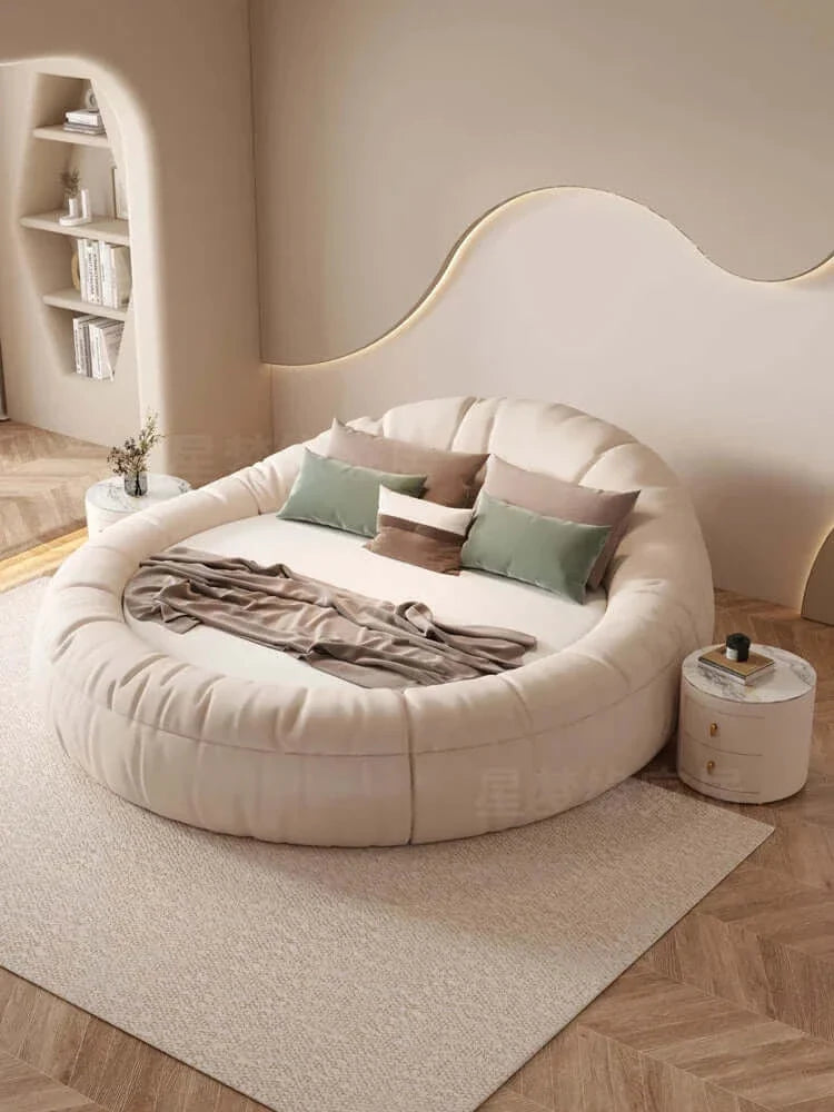 Leather Round Double Bed Q63511
