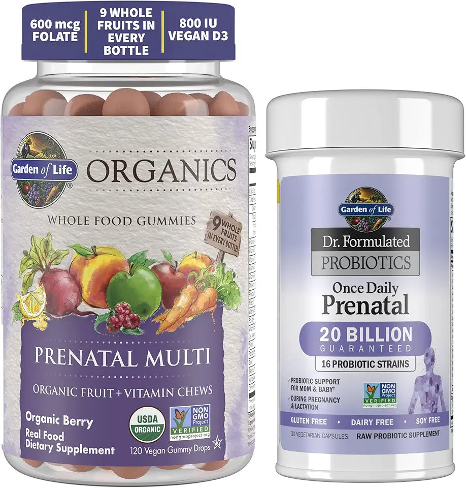 120ct Prenatal Gummies & 30ct Once Daily Prenatal Probiotics N370788
