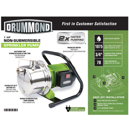 1 HP Portable Sprinkler Pump N6502