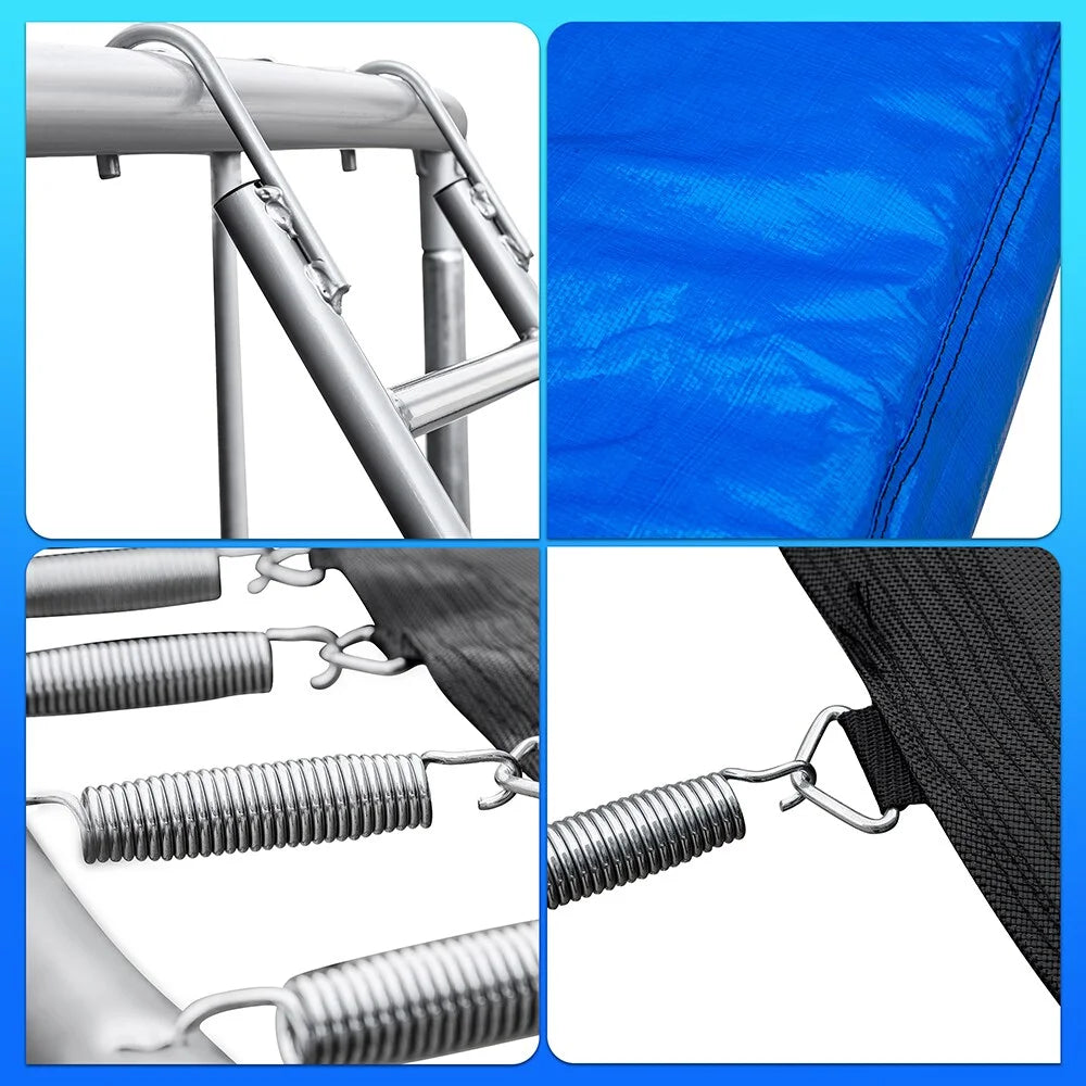 12 FT Trampoline with Safety Enclosure Net, Basketball Hoop and Ladder T197736