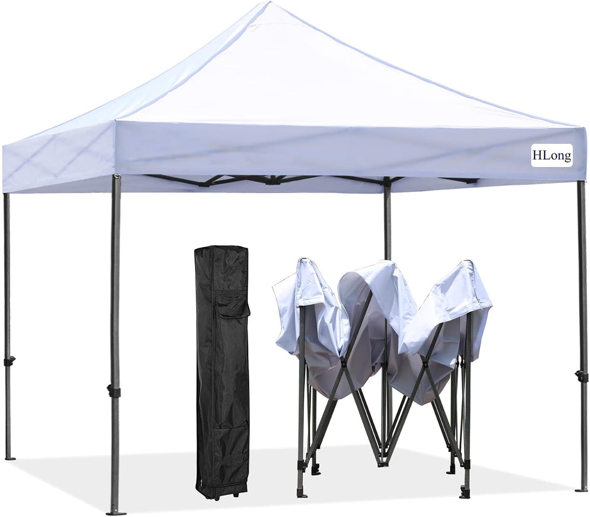 10x10 Black Heavy Duty Commercial Instant Pop Up Canopy Tent with Roller Bag M75374