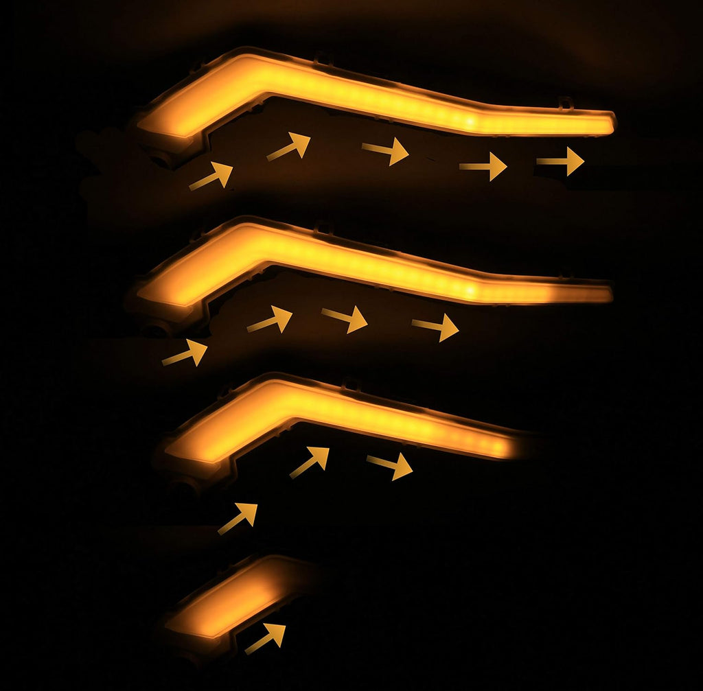 1 Pair Front Driving Light with Yellow Flowing Turn Signal Lights P1114