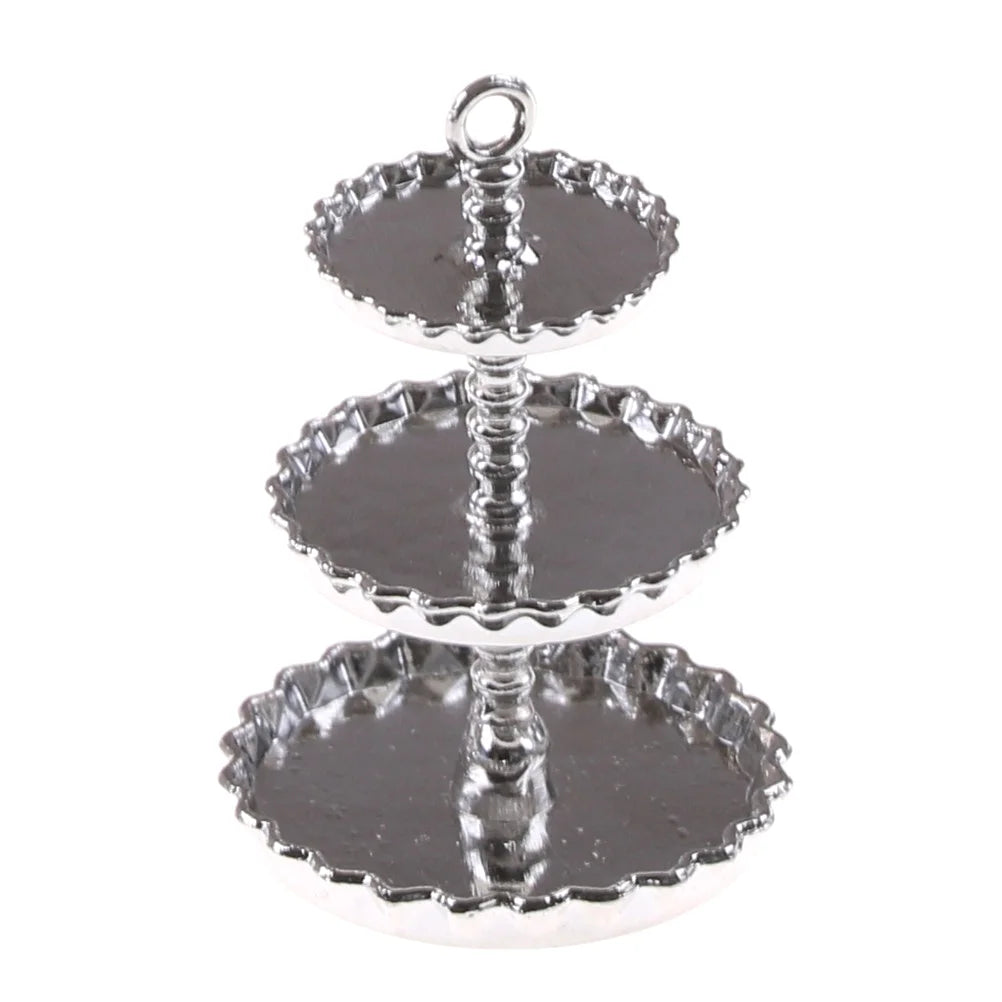 1/12 Dollhouse Miniature 3 Layer Metal Desserts Snack Rack Stand R9150