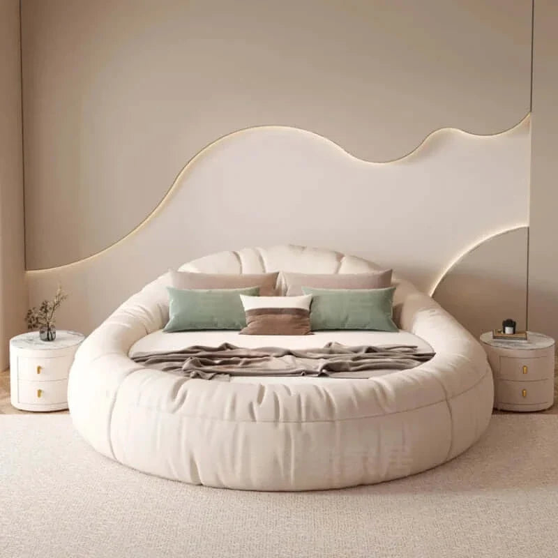 Leather Round Double Bed Q63511