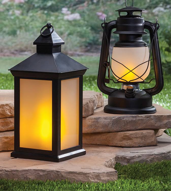LED Plastic Lantern with Frosted Panes - 9.25 inch R8017