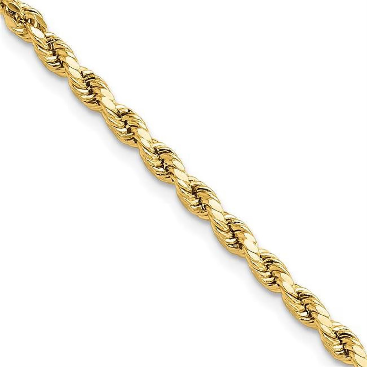 10 Karat Yellow Gold 3mm Diamond-cut Rope Chain S90480