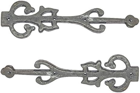 10.9 Inch Antique Cast Iron Strap Hinge Fronts (8 Pack, Black Powder Coated) C50117