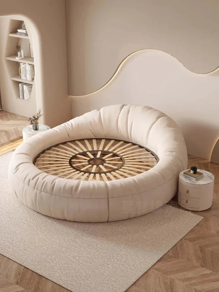 Leather Round Double Bed Q63511